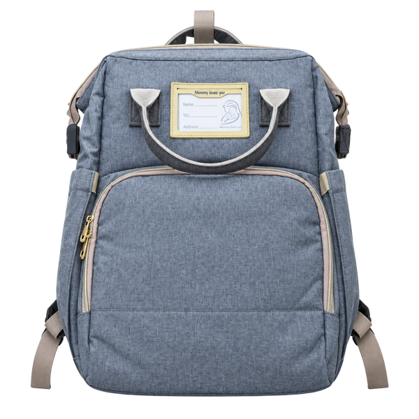 Mommy Loves You Diaper Bag Backpack Gray USB