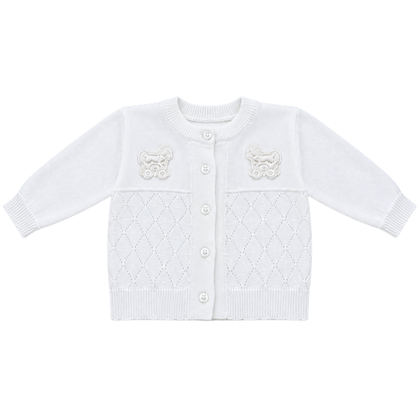 Carriage Boutiques Baby Cardigan White Knit