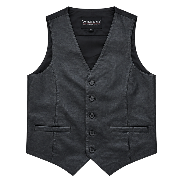 Wilsons Leather Vest Size M Black