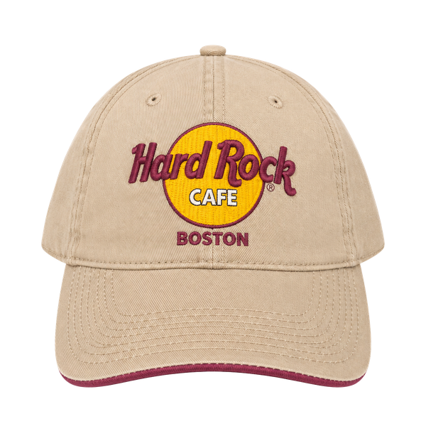 Hard Rock Cafe Boston Baseball Cap Tan Cotton Adjustable