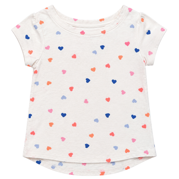 Cat & Jack Heart Print Shirt Size 2T White Multicolor Hearts