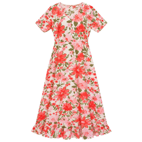 Vibrant Floral Floor length Silky Gown Back Zipper No Tag Looks like a Sz M