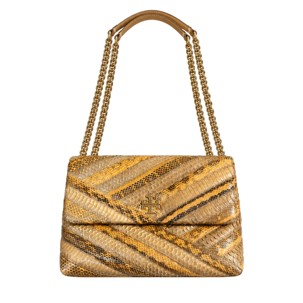 Tory Burch Kira Chevron Snake Shoulder Bag Caramel Corn