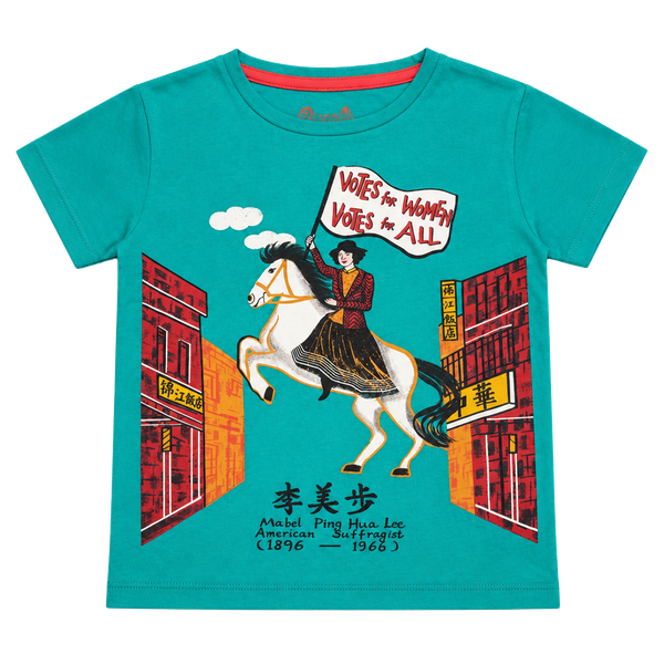 Piccolina Mabel Ping Hua Lee Trailblazer T-Shirt Size 5t Teal Graphic Tee