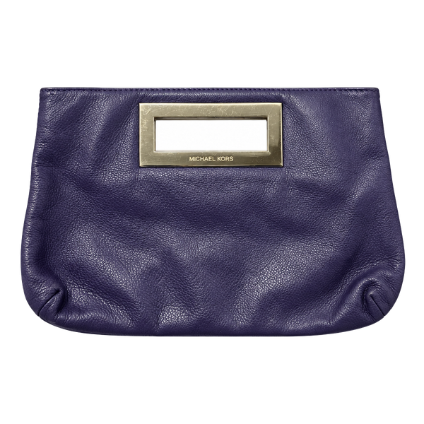 Michael Kors Berkley Purple Leather Clutch Handbag