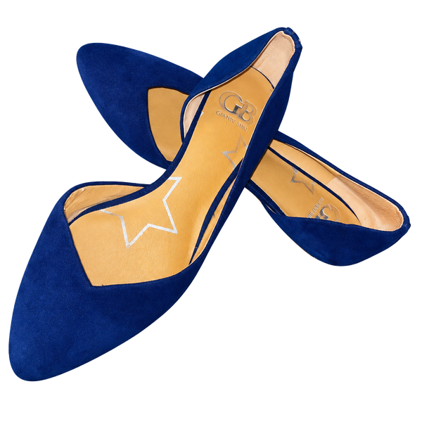 Gianni Bini Pointed Toe Flats Blue Suede