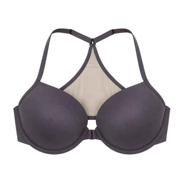 Victoria's Secret Body By Victoria Racerback Demi Bra Size 34C Gray Lace