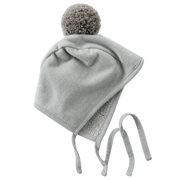 Konny Winter Bonnet Size 6M Beige Fleece Pom-Pom