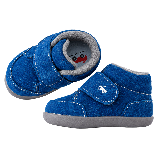 See Kai Run Blue Suede Baby Booties