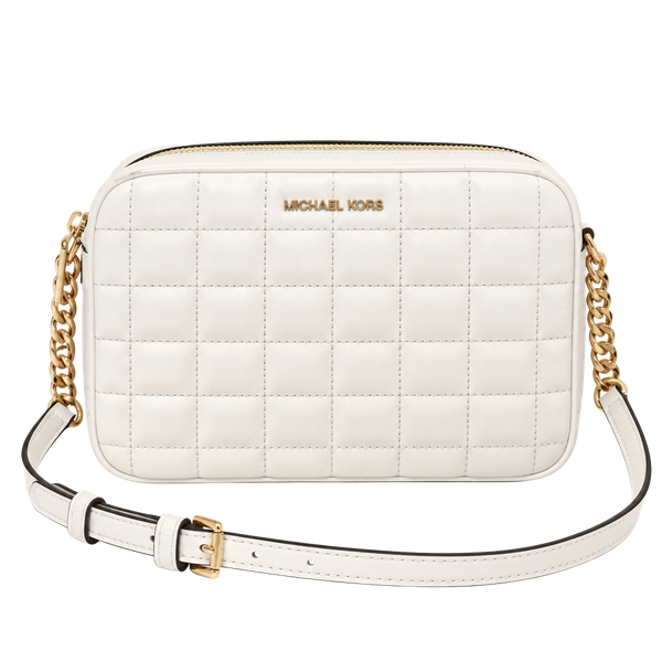 Michael Kors Quilted Leather Crossbody purse with tassel and Gold Chain