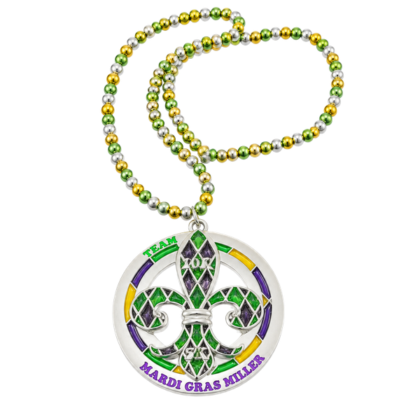 Vps.Fit Mardi Gras Miler Fleur De Lis Medal Necklace