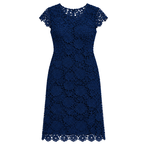 Lulus Romance Language Navy Floral Lace Mini Dress Lined Medium M