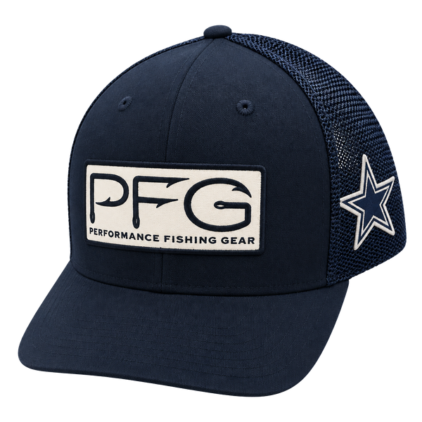 Columbia Dallas Cowboys PFG Mesh Hooks Flex Hat Navy