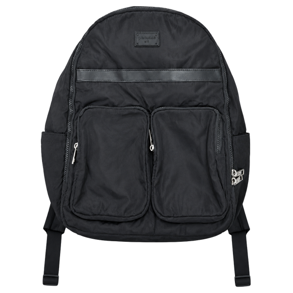 Madden Girl Black Nylon Double Pocket Backpack