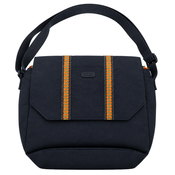 Baggallini Laptop Messenger Crossbody Bag Black Orange Interior