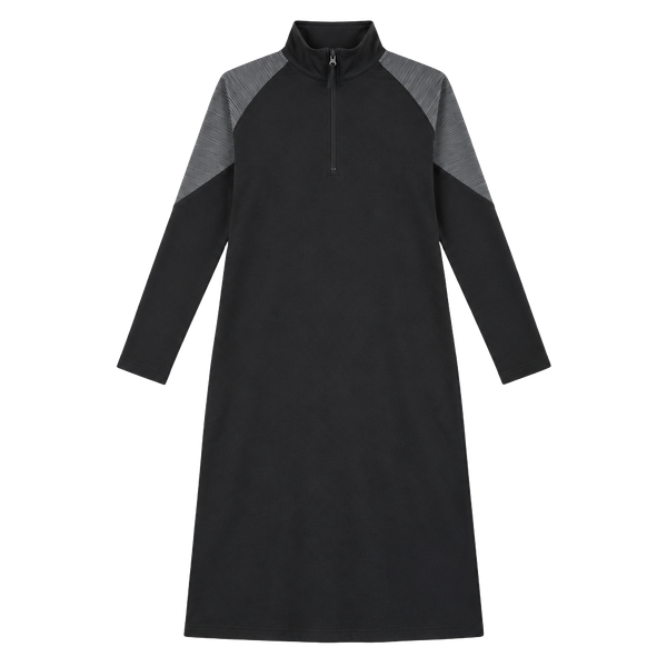 Adidas Long Sleeve Athletic Dress Black Gray Mock Neck