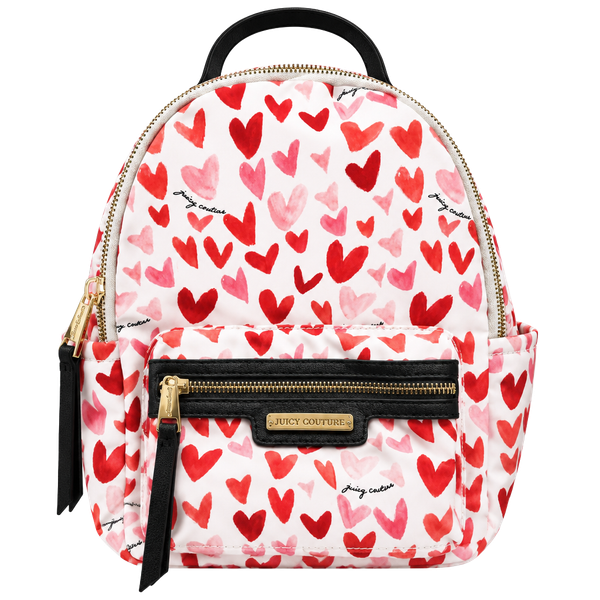 Juicy Couture Heart Print Mini Backpack White Red Black