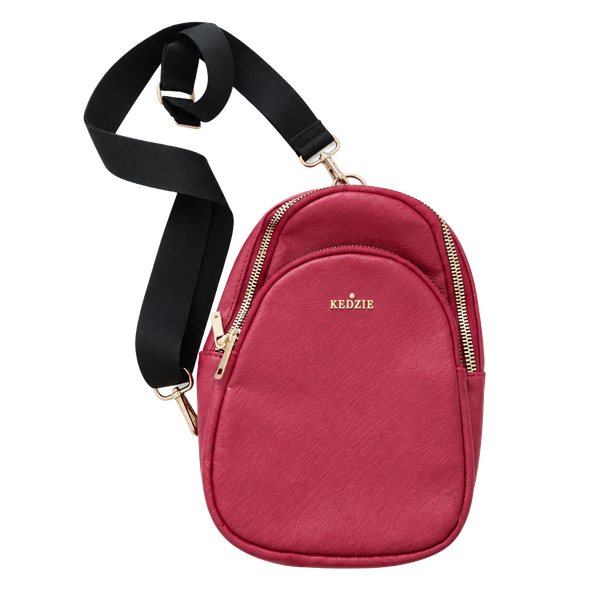 Kedzie Sunset Sling Bag Red Vegan Leather Crossbody