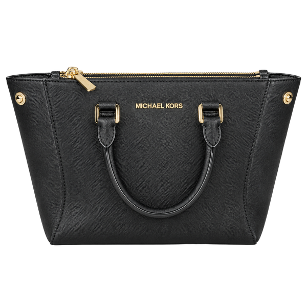 Michael Kors Saffiano Leather Black Satchel Handbag
