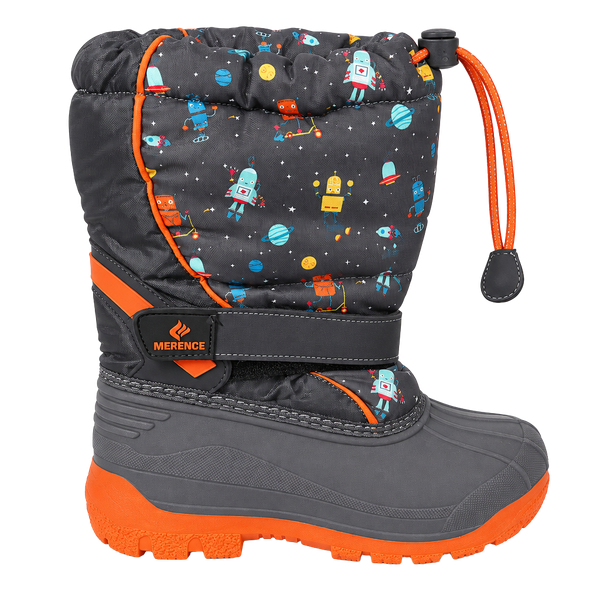 HOBIBEAR Boys' Waterproof Winter Snow Boots, Insulation, Faux Fur Lining, Textured Outsole - .com,
