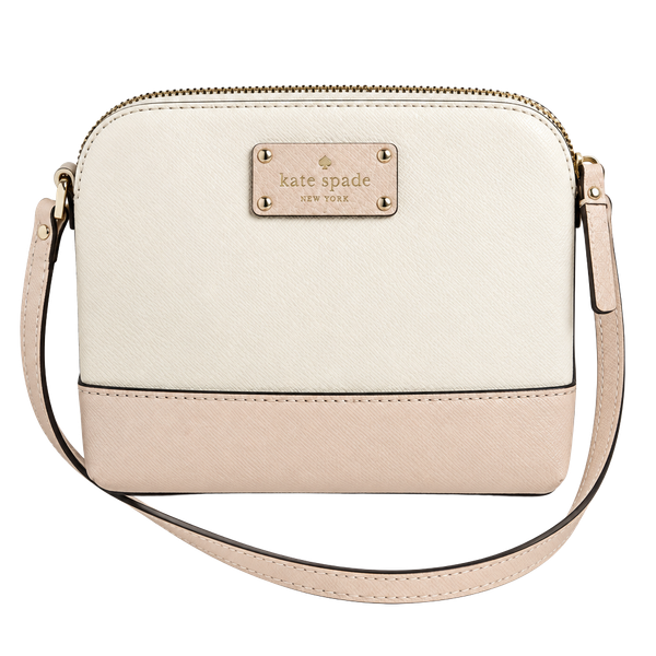 Kate Spade Bay Street Hanna Leather Crossbody Bag Cream Pumice