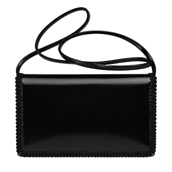 The Furst Collection Black Patent Leather Shoulder Bag Clutch Purse