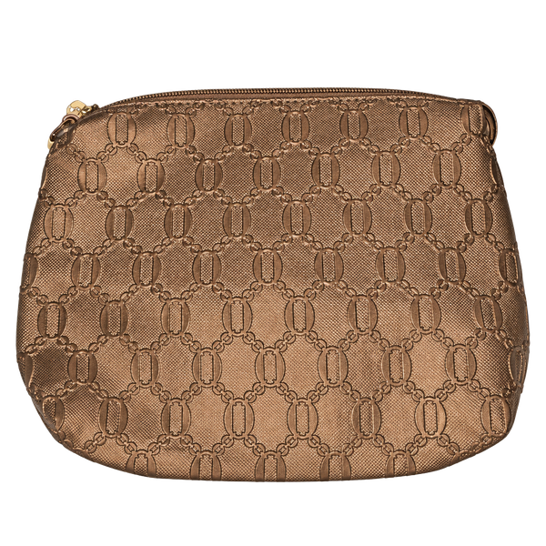 Superwillton Metallic Gold Clutch Cosmetic Bag