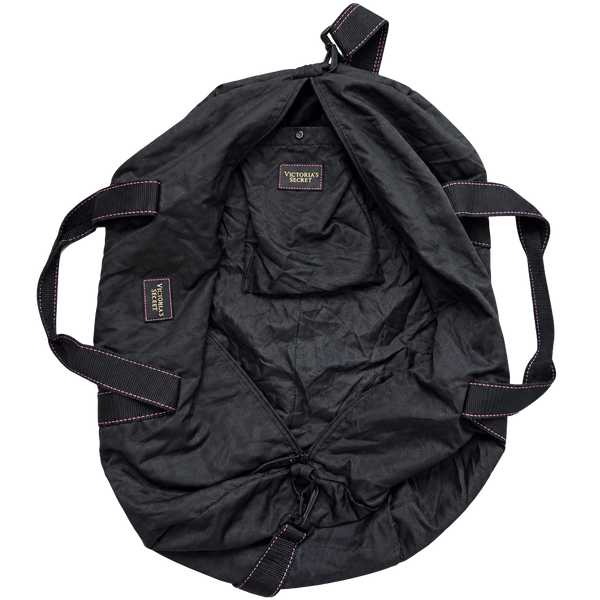 Victoria's Secret Black Nylon Duffle Weekender Gym Bag
