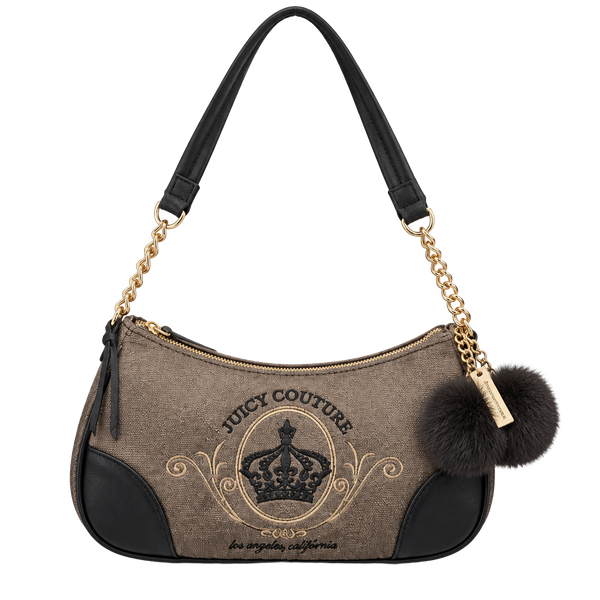 Juicy Couture Juicy Magnifique Shoulder Bag Iced Coffee Velour