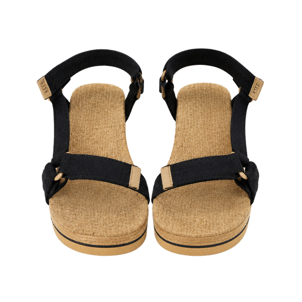 Reef Cushion Rem Hi Size 7 Black Tan Platform Sandals