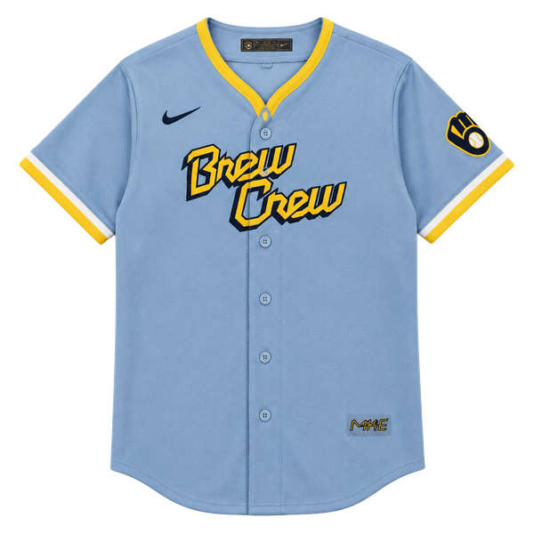 Nike Milwaukee Brewers City Connect Baseball Jersey Light Blue juniors/kids 