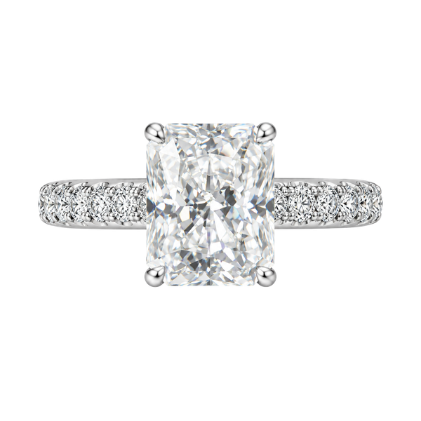 Moissanite Radiant Cut Engagement Ring Size 6 925 Silver 3.0 CTW