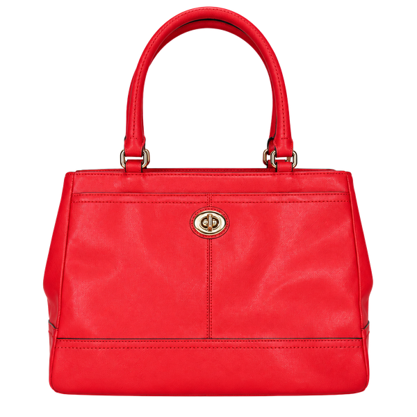 Coach Red Leather Park Saffiano Carryall Tote Bag