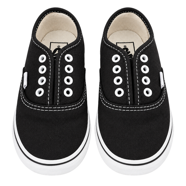 Vans Kids Authentic Slip-On V Toddler Size 8 Black Canvas Shoes
