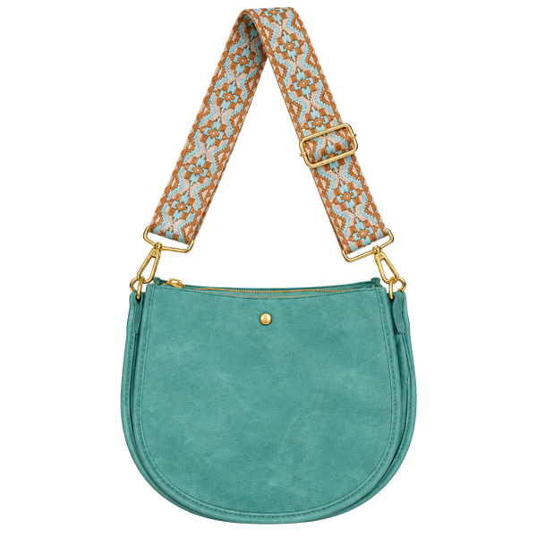 AHDORNED Double-Entry U-Shaped Messenger Bag Aqua