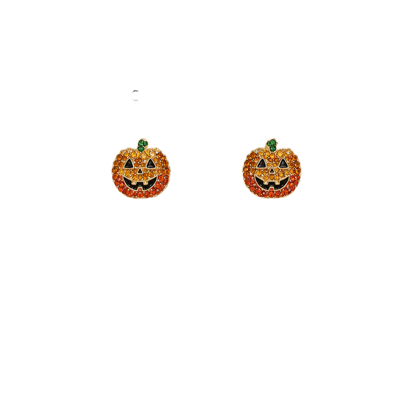 NWT BaubleBar Pick of the Patch Pumpkin Stud Earrings Halloween Crystal