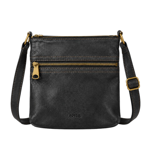 Fossil Black Leather Crossbody Bag