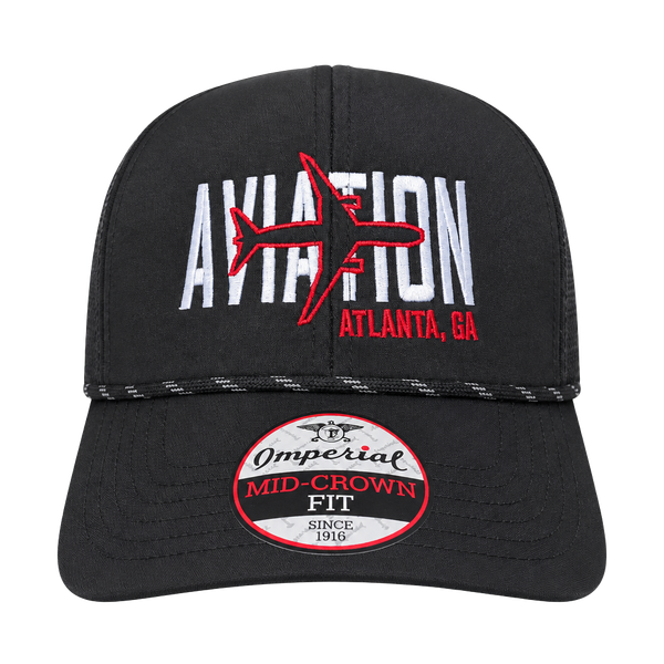 Imperial Aviation Atlanta GA Hat Black Mid-Crown Fit