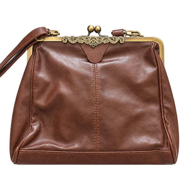  Brown Lock Crossbody Bag