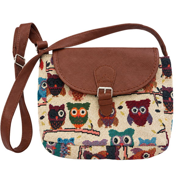 Miyahouse Tapestry Owl Crossbody Bag