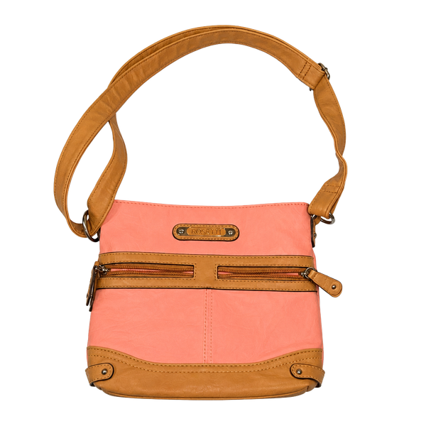 Rosetti Crossbody Handbag Salmon Pink and Brown