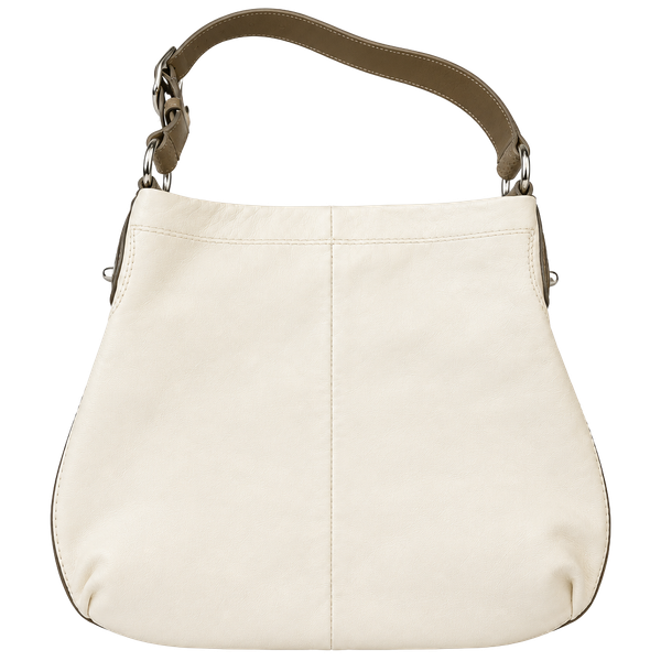 Coach Pebble Leather Scout Hobo Handbag White Brown