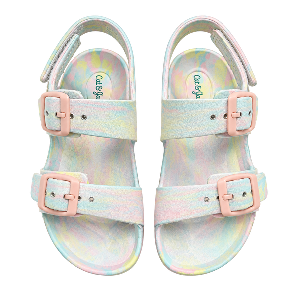 Cat & Jack Baylor Sandals Size 9 Pastel Multi Buckle