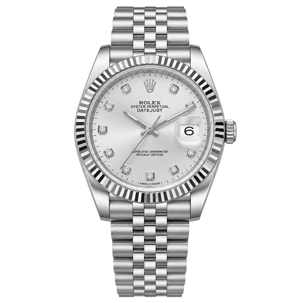 Rolex Datejust Watch Silver Diamond Dial Jubilee Fluted Bezel SEND A MESSAGE IF INTERESTED