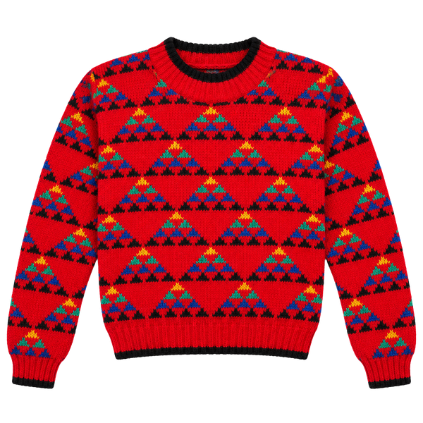 Kids & More at Sears Sweater Size 4T Red Geometric Knit