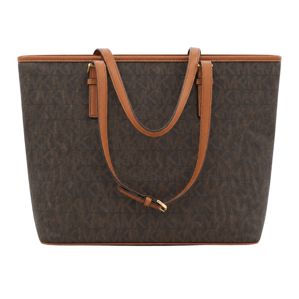 Michael Kors Jet Set Large Signature Logo Tote Bag Brown