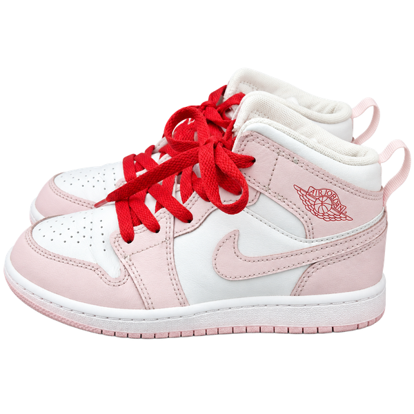 Jordan 1 Mid Pearl Pink White Little Kids Shoes