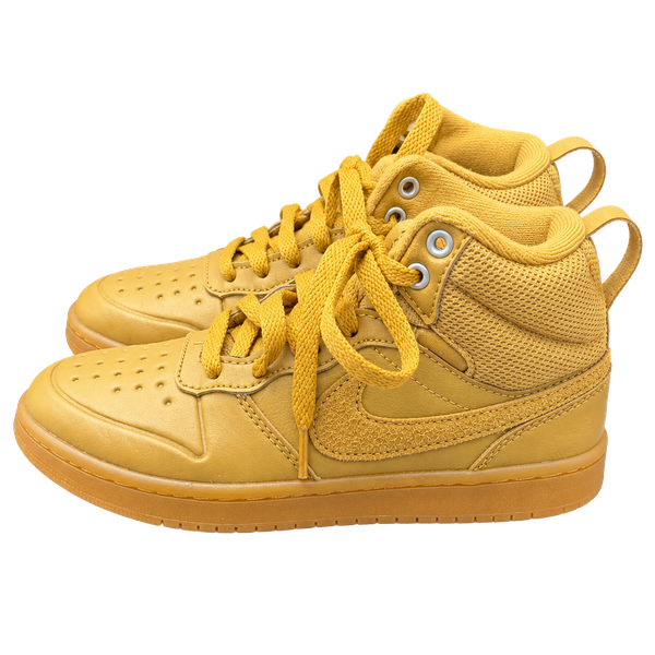Nike Court Legacy 2.0 Size 10.5C toddler Yellow Leather High Top Sneakers