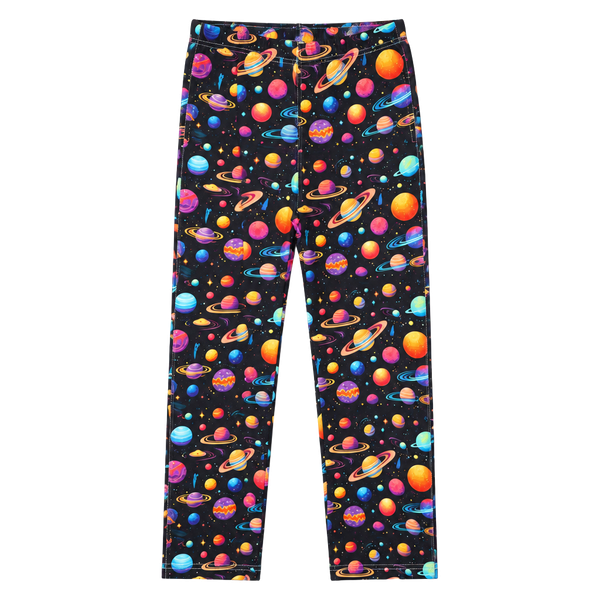 Kids Feifeiyu Planet Print Pajama Pants Size M Black Solar System Lounge
