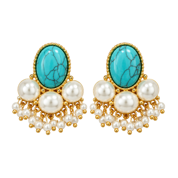 Gold Crystal Halo Statement Stud Earrings Vintage Style Rhinestone Earrings